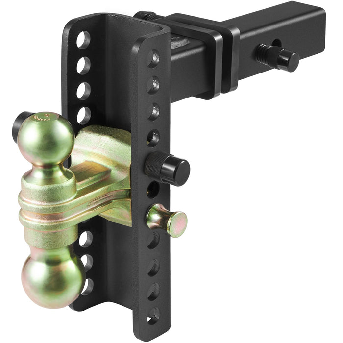 VEVOR Adjustable Trailer Hitch, 203.2 mm Drop & 165.1 mm Rise Hitch Ball Mount with 50.8 mm Receiver, Solid Tube, 6350 kg GTW, 50.8 m and 58.7 mm 45# Steel Tow Balls with Key Lock for Truck Towing