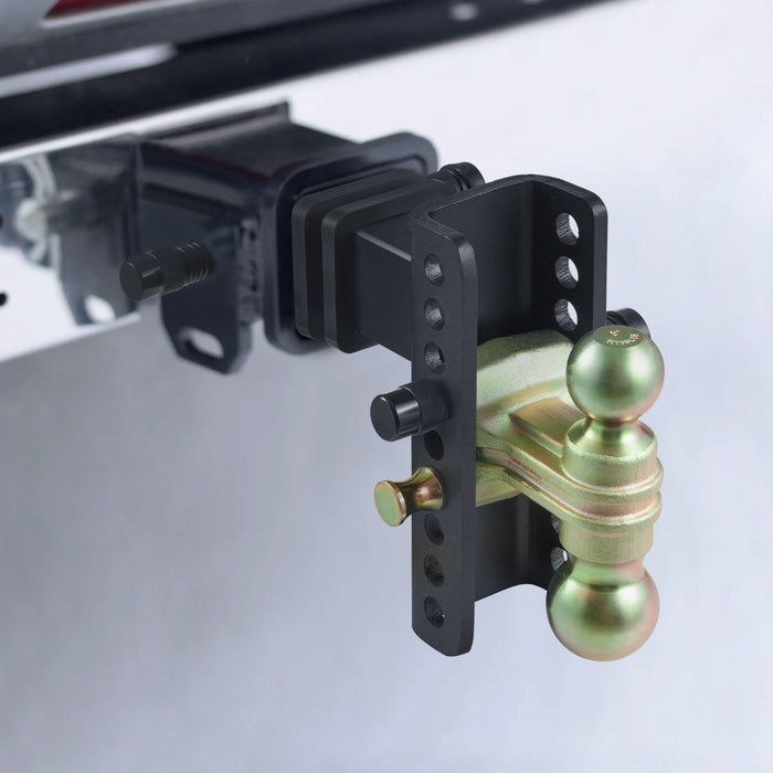 VEVOR Adjustable Trailer Hitch, 15cm Drop & 11.43cm Rise Hitch Ball Mount with 6.35cm Receiver, Solid Tube, 6577 kgs GTW, 5.08cm & 5.08-0.79cm 45# Steel Tow Balls with Key Lock for Truck Towing