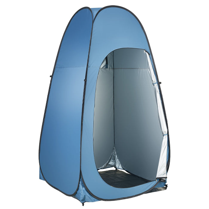 VEVOR Pop up Shower Tent, Instant Portable Privacy Tent Changing Room with Hanging Bag, Ground Stakes, Ropes, Carry Bag, 190T Polyester with Silver Coating, Quick Setup, for Camping, Beach, Fishing