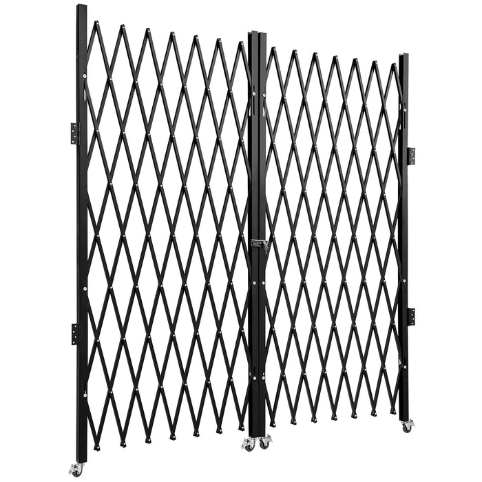 VEVOR Double Folding Security Gate Folding Door Gate 5.1' H x 10.2' W Scissor Gate