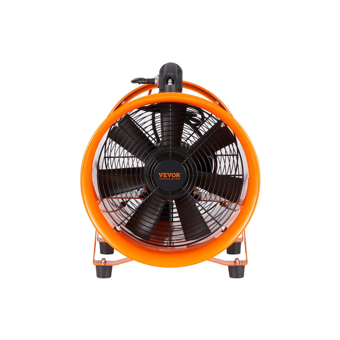 VEVOR Portable Ventilator, 254mm/10inch Heavy Duty Cylinder Fan with 10m Duct Hose, 300W Strong Shop Exhaust Blower 1720CFM, Industrial Utility Blower for Sucking Dust, Smoke, Smoke Home/Workplace