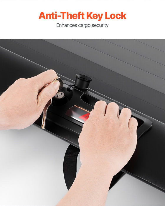 Retractable Tonneau Cover, 5.5 ft Hard Retractable Tonneau Cover with Built-in Drainage Pipe for 2021-2024 Ford F-150 Crew Cab , Customized Hard Tonneau Cover with Double-Lock & T-Slot