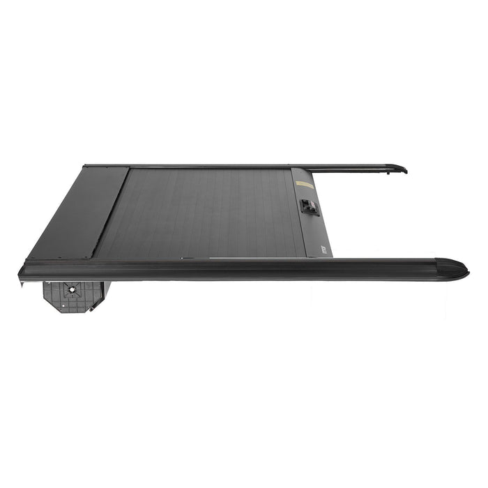 Retractable Tonneau Cover, 5.5 ft Hard Retractable Tonneau Cover with Built-in Drainage Pipe for 2021-2024 Ford F-150 Crew Cab , Customized Hard Tonneau Cover with Double-Lock & T-Slot