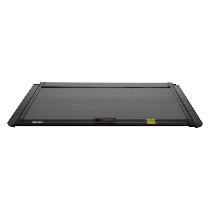 Retractable Tonneau Cover, 5.0 ft Retractable Tonneau Cover with Built-in Drainage Pipe for 2021-2024 Toyota Tacoma Crew Cab w/ Deck Rail System , Hard Tonneau Cover with Double-Lock & T-Slot