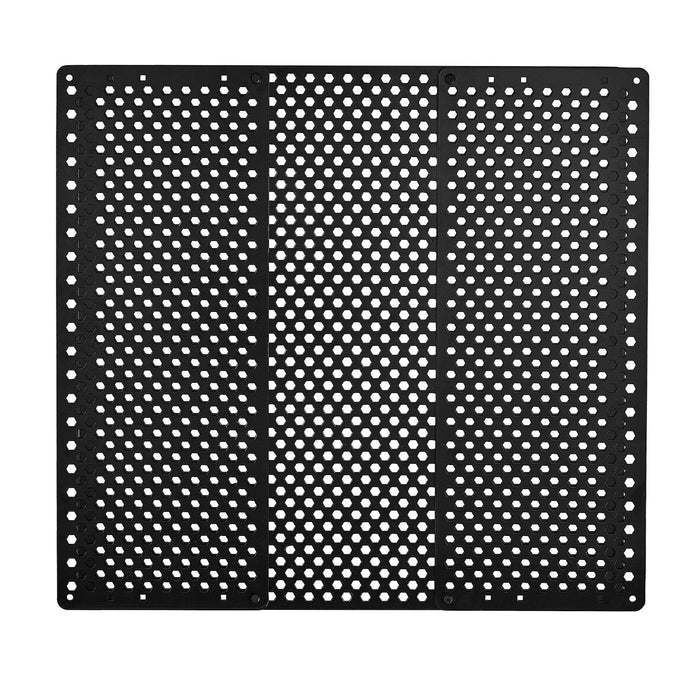 RV Screen Door Protector, Adjusts from 558.8 – 800 mm, Adjustable Door Grille, Easy to Install, Reinforced Breathable Honeycomb Holes, Iron Camper RV Entry Protector for Pet Protection, Black