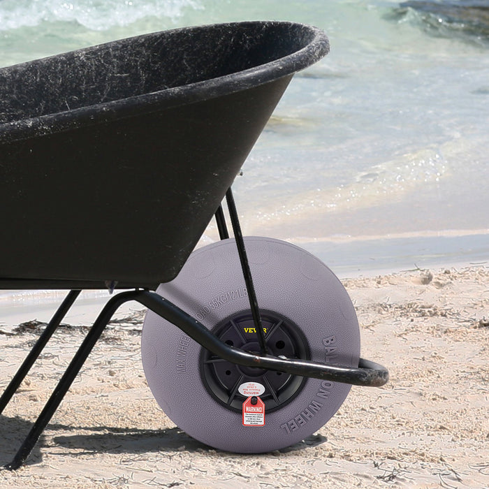 VEVOR Beach Balloon Wheels, 13" Sand Tires with 32" Stainless Steel Axle, TPU Cart Tires for Kayak Dolly, Canoe Cart and Buggy with Air Pump, 2-Pack