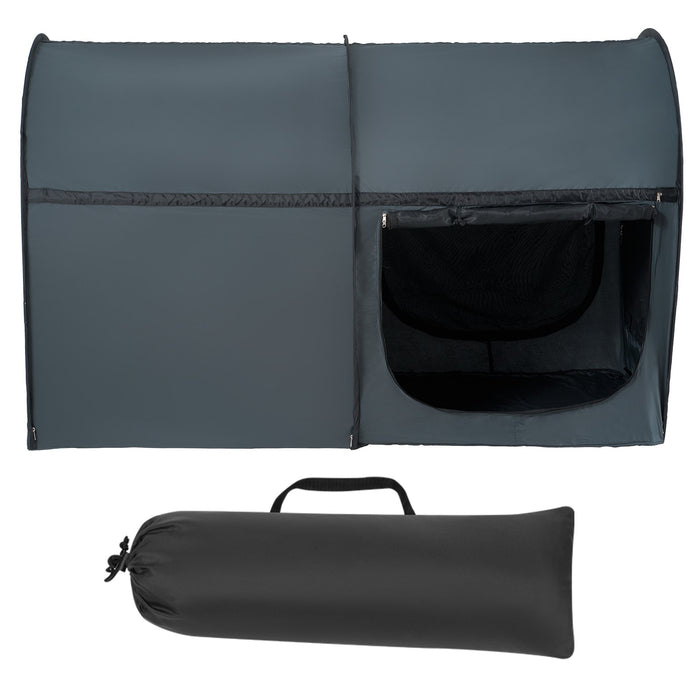 VEVOR Bed Tent, Pongee Fabric, 4 Doors Breathable Dream Tent with 7 mm Fiber Poles on Bed Privacy, Full Size Block out Light Sleeping Bed Canopy, Fit for Kids Playhouse and Adults Sleeping Tent