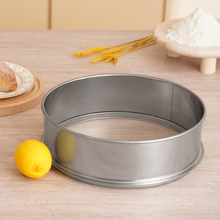 Flour Sieve Fine Mesh, 10 Mesh Flour Sifter, 304 Stainless Steel Fine Mesh Sifter Food-grade, Dia. 12.6" Fine Mesh Strainers for Baking, 5 Sizes Mesh hole for Mungbean, Rice, Flour, Pearl Powder