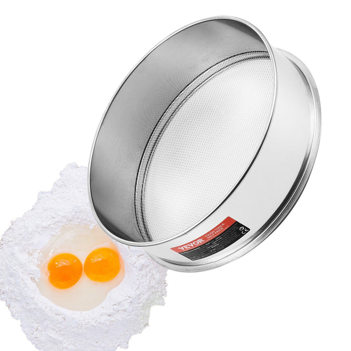 Flour Sieve Fine Mesh, 12 Mesh Flour Sifter, 304 Stainless Steel Fine Mesh Sifter Food-grade, Dia. 12.6" Fine Mesh Strainers for Baking, 5 Sizes Mesh hole for Mungbean, Rice, Flour, Pearl Powder
