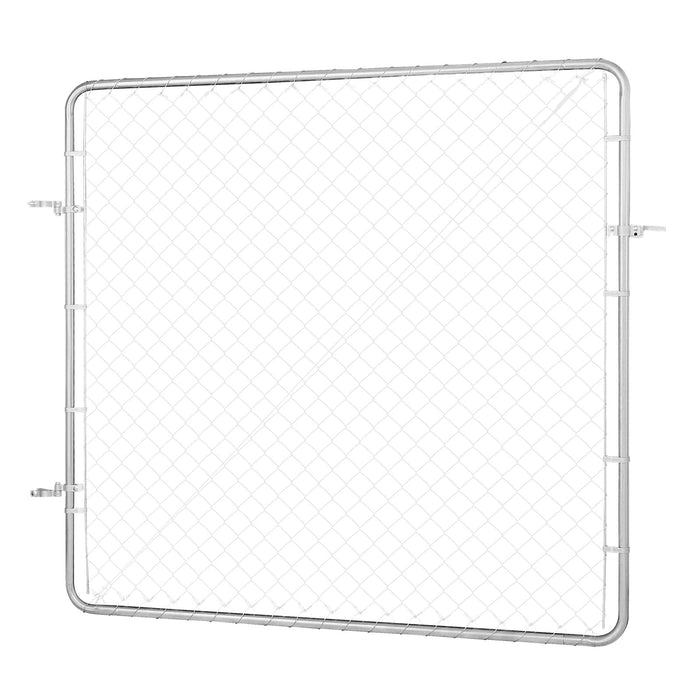 VEVOR Chain Link Fence Gate, 70 x 72 in, Adjustable Chain Link Fence Panel, Fit 3 ft (W) x 4 ft (H) Garden Fence Gate Opening, Rust-Resistant Galvanized Fencing Gate for Farm Posts Not Included