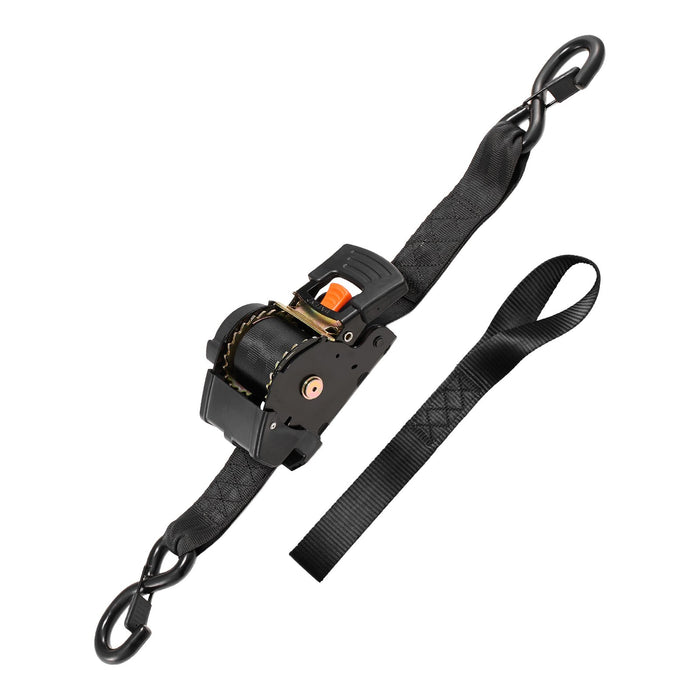 VEVOR Retractable Ratchet Straps, 50.8 mm x 3 m, Tie Down Straps with S Hooks, 1375 kg Break Strength, 2 Soft Loops, Tie Down Ratcheting for Moving, Trailers, Motorcycles, Kayaks, Car Roof, 2 Pack