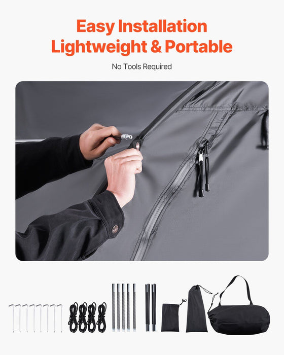 Bike Storage Tent, 1 to 2 Bikes, Outdoor Spacious Bike Storage Tent with Ventilated Window, Waterproof Fan-Shaped Bike Tent with High Strength Fiberglass & Dual Zippers, Fit for Bicycle