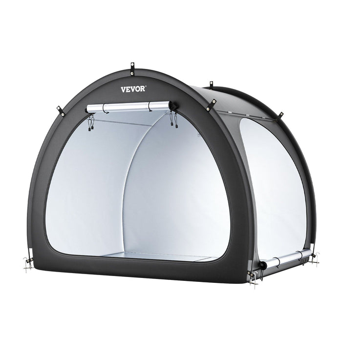 Bike Storage Tent, 4 to 5 Bikes, Outdoor Spacious Bike Storage Tent with Ventilated Window, Waterproof Fan-Shaped Bike Tent with High Strength Fiberglass & Double Door, Fit for Bicycle