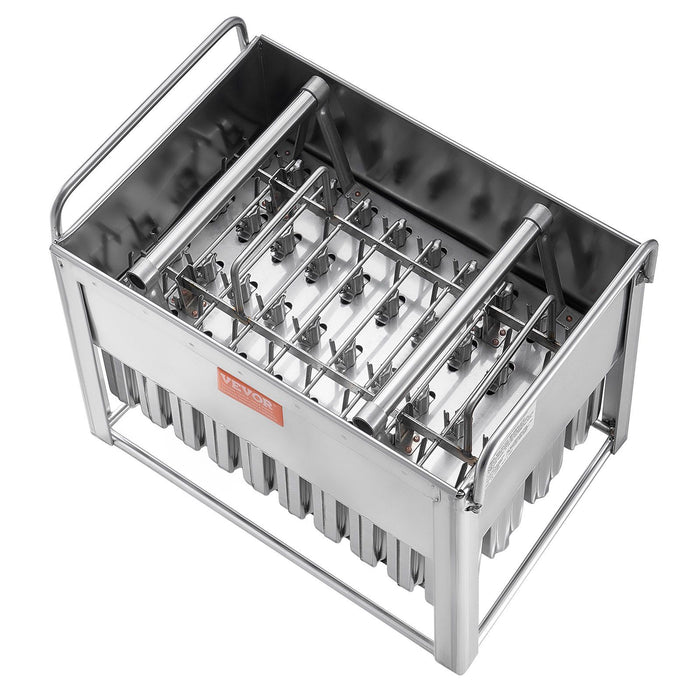Commercial Popsicle Moulds, 40PCS Round-Head Ice Pop Moulds with Double Slot, Stainless Steel Ice Lolly Popsicle Moulds, Ice Cream Maker Mould Holder with 50PCS Popsicle Sticks & Bags