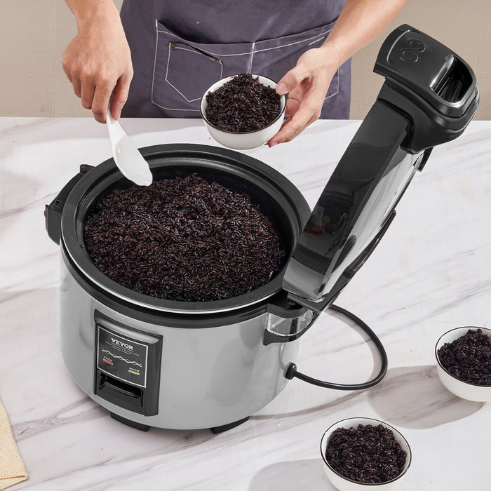 VEVOR Commercial Rice Cooker, 70-Cup Rice Cooker, 15 Liter Large Rice Cooker and Warmer with Nonstick Inner Pot, Fast Cooking and 12-Hour Keep Warm, with Rice Cup and Paddle, for Restaurant