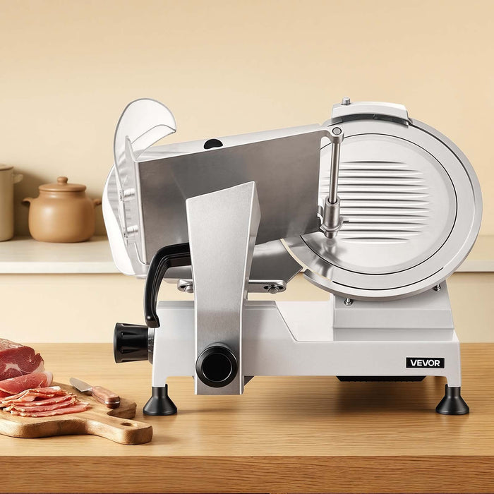 Commercial Meat Slicer, 320W Electric Deli Food Slicer with 300mm Carbon Steel Blade, Built-In Sharpener & 0-15mm Adjustable Thickness for Frozen Meat, Ham, Baguett, Steak