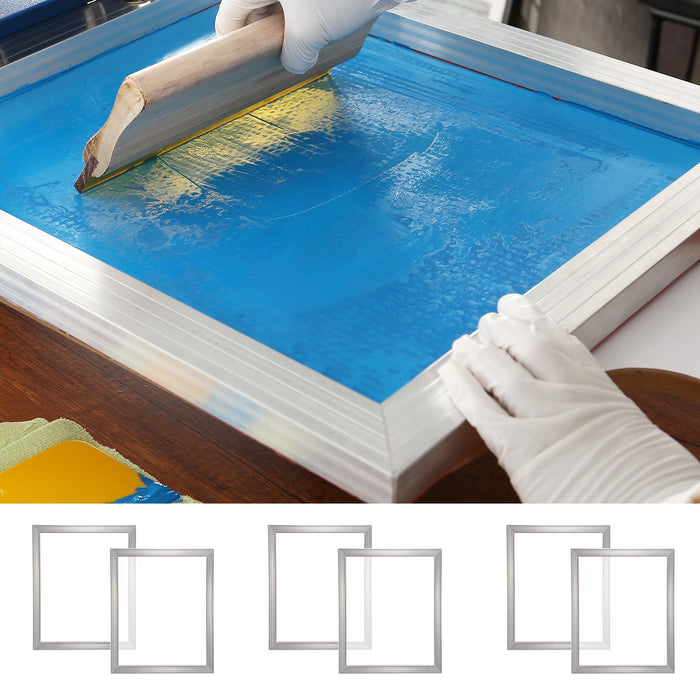 VEVOR Screen Printing Kit, 6 Pieces Aluminum Silk Screen Printing Frames, 20x24inch Silk Screen Printing Frame with 160 Count Mesh, High Tension Nylon Mesh and Sealing Tape for T-shirts DIY Printing