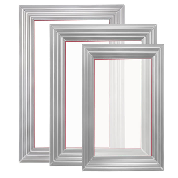 VEVOR Screen Printing Kit, 3 Pieces Aluminum Silk Screen Printing Frames 25x36/20x30/15x25 cm 110 Count Mesh, 5 Glitters and Screen Printing Squeegees and Transparency Films for T-shirts DIY