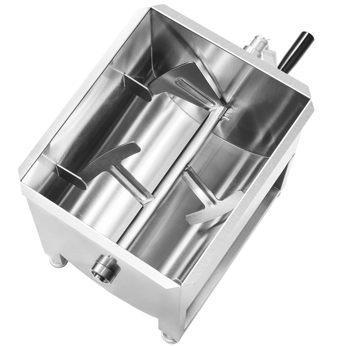 VEVOR Manual Meat Mixer, 60L Fixed Tank Meat Processing Equipment(Mixing Max 60LBS for Meat), Stainless Steel Meat Mixer, Sausage Mixer Machine with Lid Handle Gear Reducer, Ground Beef Hand Mixer