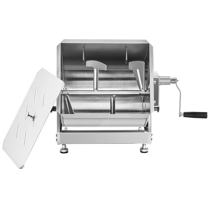 Manual Meat Mixer, 30L Tilt Tank Meat Processing Equipment(Mixing Max 30LBS for Meat), Stainless Steel Meat Mixer, Sausage Mixer Machine with Lid Handle Gear Reducer, Ground Beef Hand Mixer