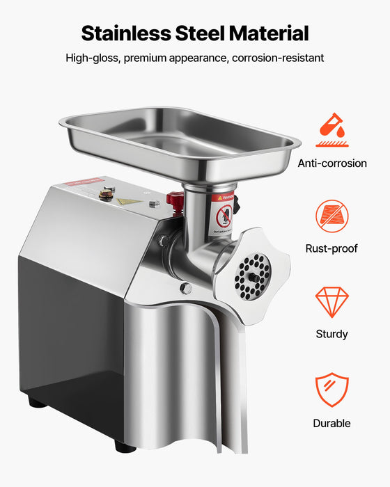 VEVOR Commercial Electric Meat Grinder 5.5 Lbs/Min Sausage Stuffer Maker Kitchen