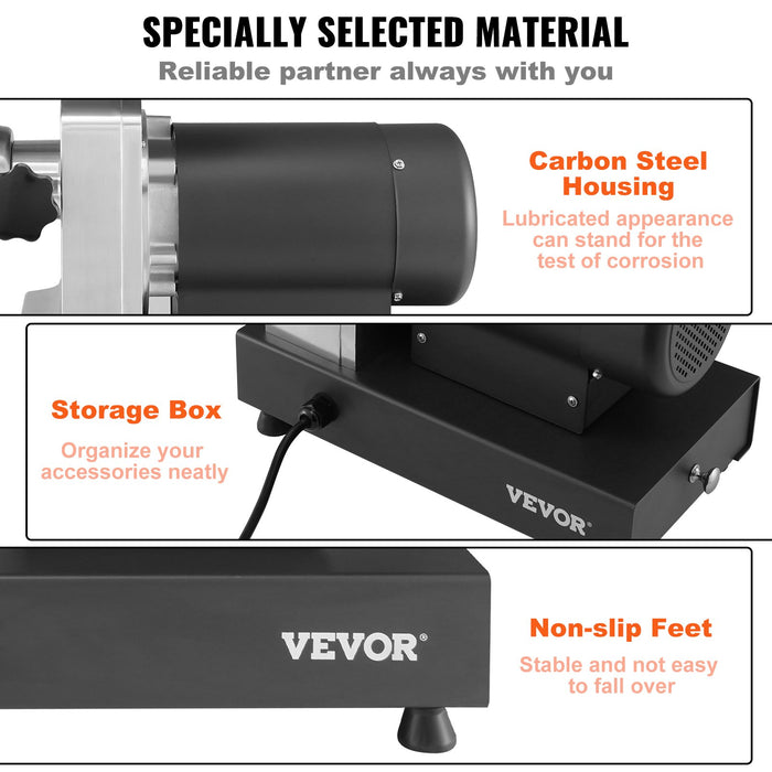 VEVOR Electric Meat Grinder, 9.5 Kg/Min Capacity, Countertop Industrial Meat Mincer w/ Blade, Grinding Plate, Sausage Maker & Kubbe Kit, Carbon Steel Commercial Meat Grinder for Kitchen Restaurant