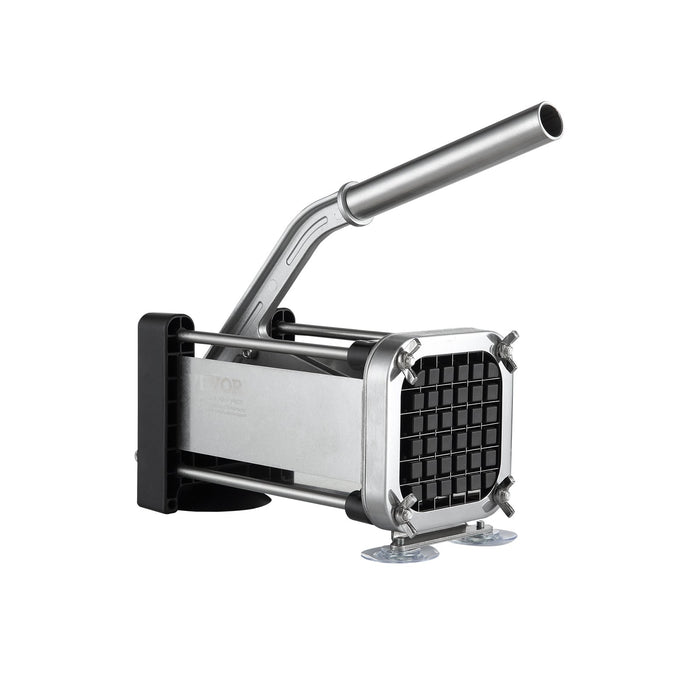 VEVOR French Fry Cutter, Potato Slicer with 1/2-Inch and 3/8-Inch Stainless Steel Blades, Manual Potato Cutter Chopper with Suction Cups, Great for Potato, French Fries, Cucumber, Vegetables, Carrot