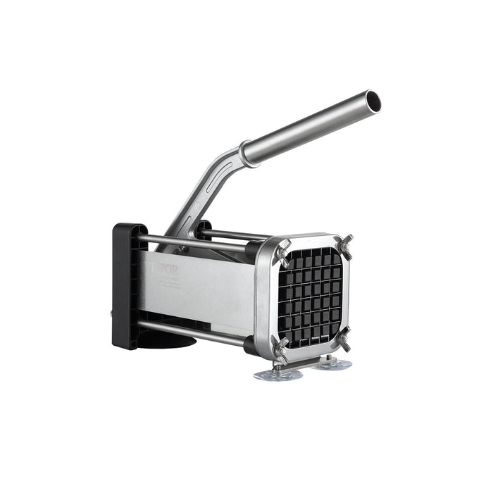 VEVOR French Fry Cutter, Potato Slicer with 1/2-Inch and 3/8-Inch Stainless Steel Blades, Manual Potato Cutter Chopper with Suction Cups, Great for Potato, French Fries, Cucumber, Vegetables, Carrot
