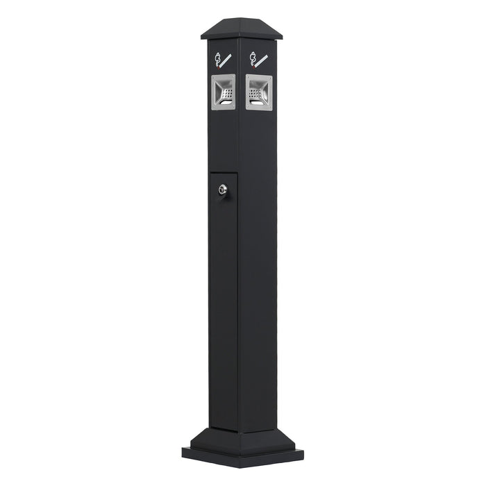 VEVOR Cigarette Butt Receptacle, Weatherproof Cigarette Butt Container with 4 Disposal Openings  & Top Cover, Freestanding Outdoor Cigarette Butt Disposal for Garden, Office, Restaurant, Hotel, Black