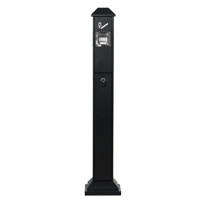 VEVOR Cigarette Butt Receptacle, Weatherproof Cigarette Butt Container with 4 Disposal Openings  & Top Cover, Freestanding Outdoor Cigarette Butt Disposal for Garden, Office, Restaurant, Hotel, Black