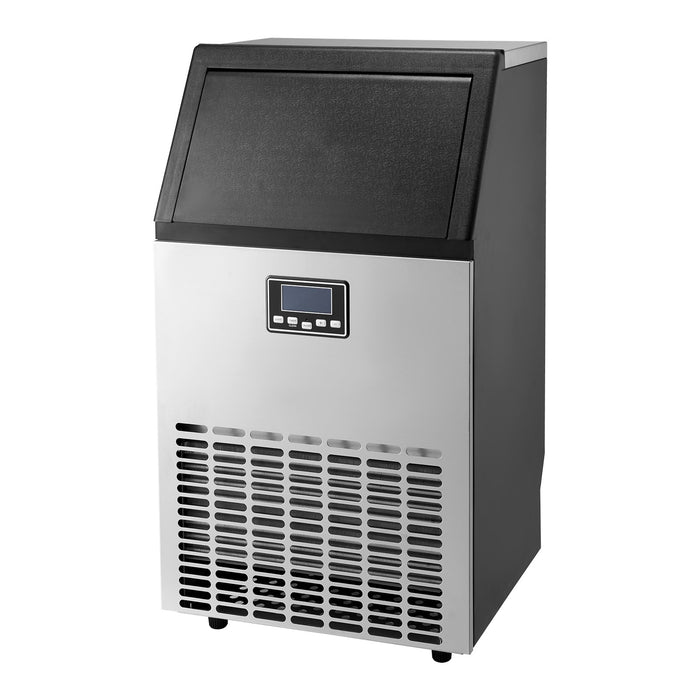 VEVOR Commercial Ice Maker Machine, 100lbs/24H Ice Maker Machine with 33lbs Storage Capacity, 45 Ice Cubes in 15 Minutes, LED Digital Display Freestanding Self-Cleaning for Bar Office Restaurant