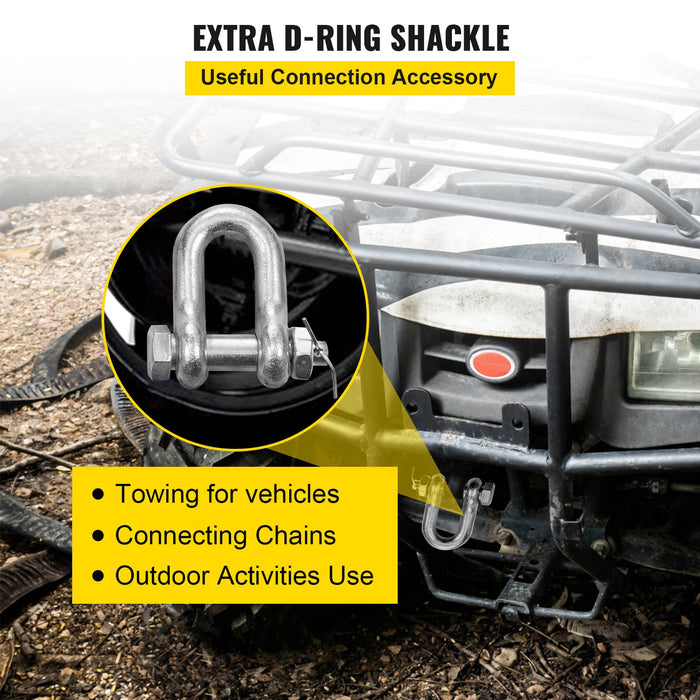 VEVOR V Bridle Chain, 5/16 in x 2 ft Bridle Tow Chain, Grade 80 V-Bridle Transport Chain, 9260 Lbs Break Strength with TJ Hooks and Crab Hooks, Heavy Duty Pear Link Connector and Chain Shorteners
