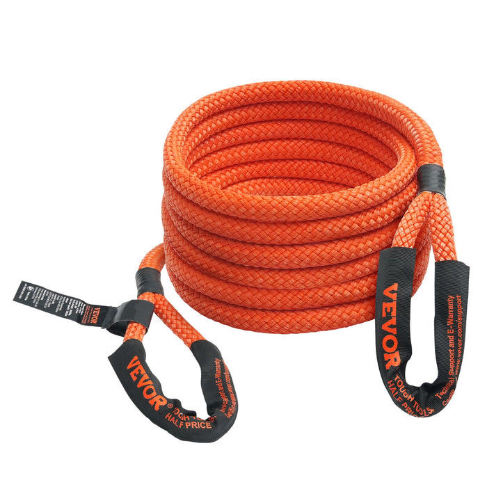 VEVOR 25.4 mm x 6.1 m Kinetic Recovery Tow Rope 17237 kg, Heavy-Duty Off Road Snatch Strap, Extreme Duty 30% Elasticity Energy Snatch Strap for Jeep Car Truck ATV UTV SUV Tractor