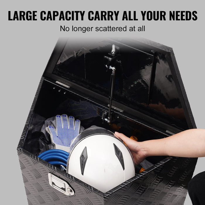 Trailer Tongue Box, Aluminum Alloy Diamond Plate Tongue Box Tool Chest, Heavy Duty Trailer Box Storage with Lock and Keys, Utility Trailer Tongue Box for Pickup Truck, RV, 99.06cmx41.91 cmx30.48