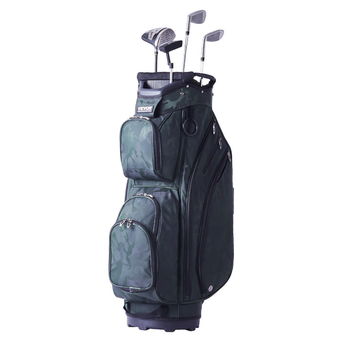 VEVOR Golf Cart Bag with 14 Way Organizer Divider Top, 36” 11 Pockets Premium Nylon Cart Bag, Durable Golf Bags with Handles & Dust Cover & Detachable Straps for Men & Women, Army Green