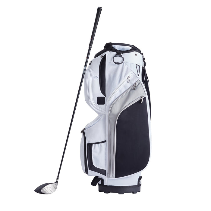 VEVOR Golf Cart Bag with 14 Way Organizer Divider Top, 36â€?13 Pockets Premium Nylon Cart Bag, Durable Golf Bags with Handles & Dust Cover & Detachable Straps for Men & Women, White Color-Block