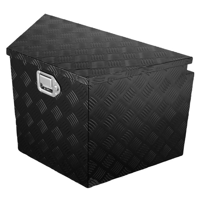 VEVOR Trailer Tongue Box, Aluminum Alloy Diamond Plate Tongue Box Tool Chest, Heavy Duty Trailer Box Storage with Lock and Keys, for Pickup Truck, RV, Trailer, 737 x 410 x 460 mm/29x16.5x18inch