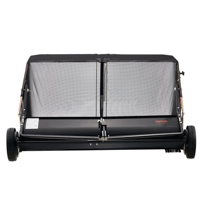 VEVOR Tow-Behind Lawn Sweeper 132cm Leaf Yard Collector 26 cu.ft. Adjustable
