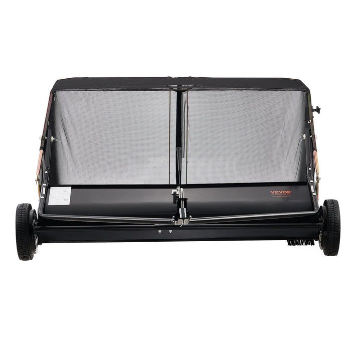 VEVOR Tow-Behind Lawn Sweeper 132cm Leaf Yard Collector 26 cu.ft. Adjustable