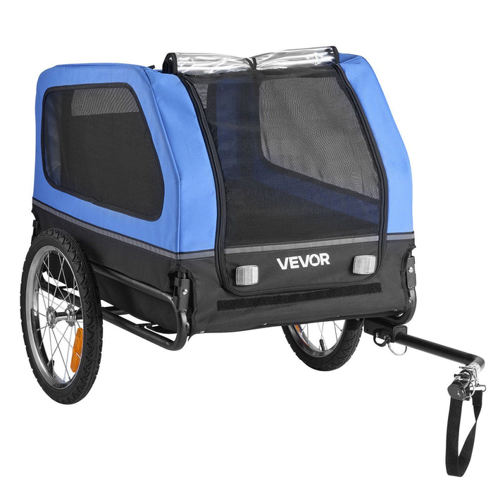 Dog Bike Trailer, Supports up to 40 kg, Pet Cart Bicycle Carrier for Small & Large Dogs, Easy Folding Frame with Quick Release Wheel, Universal Bicycle Coupler, Reflector, Flag, Internal Leash