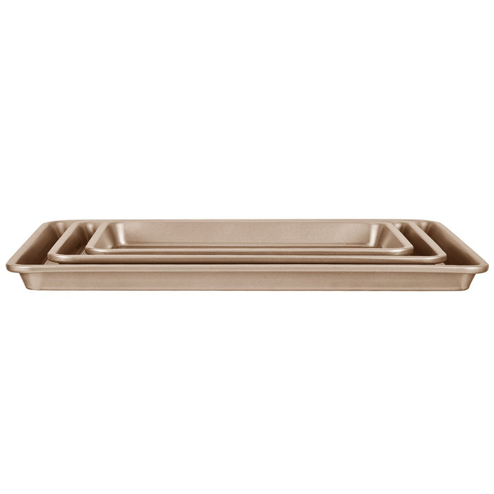 VEVOR Baking Pan Set 3-Piece Nonstick Carbon Steel Set with Silicone Handles
