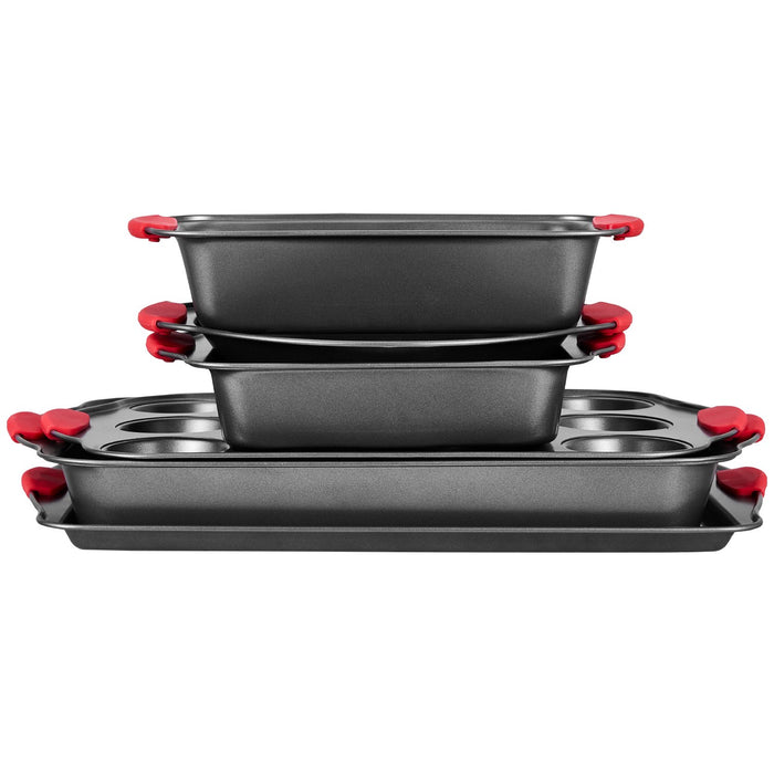 VEVOR Baking Pan Set 6-Piece Nonstick Carbon Steel Set with Silicone Handles