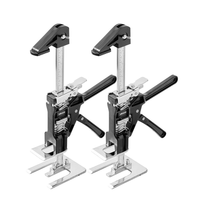 VEVOR Labor Saving Arm Jack, 2 PCS 200 kg Bearing Capacity, Lifting up to 165 mm, Metal Hand Lifting Jack Tool with Magnetic Level, 2 Adjustment Modes, for Door, Window, Furniture, Woodworking, Black