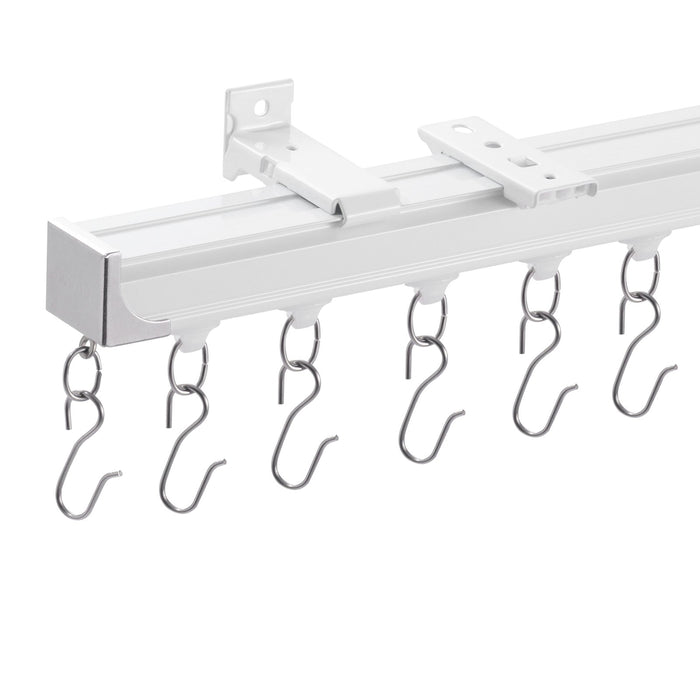 VEVOR Ceiling Curtain Track Set 17.7 FT/5.4 Meter Room Divider with Hooks White