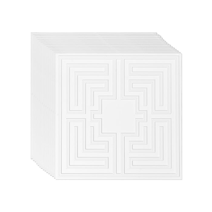 VEVOR Ceiling Tiles 12-Pack 24 x 24 in PVC Easy Installation White Echo Pattern