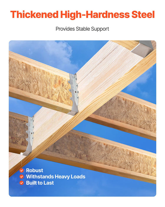 50 Pcs Joist Hanger, Inner Dimensions 1.57 x 1.50 x 7.83 inch / 40 x 38 x 199 mm, Rafter Hurricane Ties Joist Hangers with Rustproof Coating, Tie Brackets for Floor Deck and Ceiling Trusses