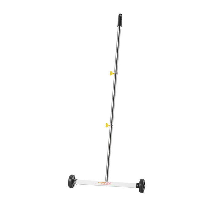 Magnetic Sweeper with Wheels, 43 cm, 4.5 kg Load Capacity, Lightweight Magnetic Pickup Sweeper with Adjustable Handle, Pick Up Nails and Screws, Easy Cleanup for Garages, Roofing Projects