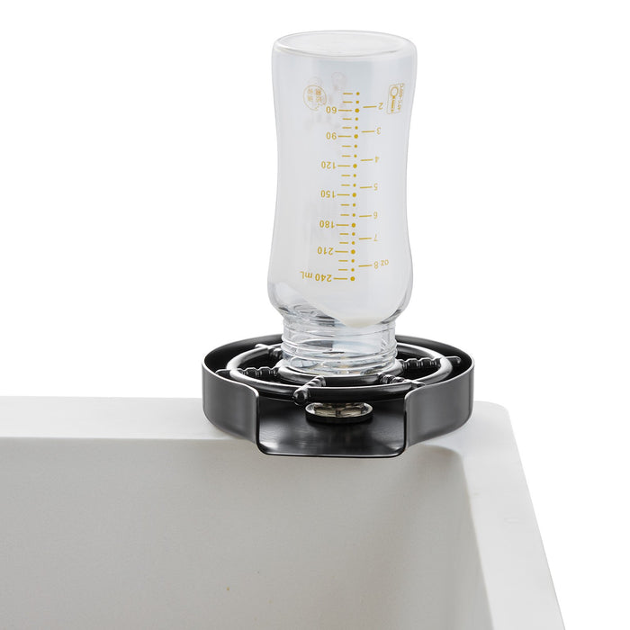 VEVOR Glass Rinser 10-Hole 360 Rotating Stainless Steel Washer ABS Cup Holder