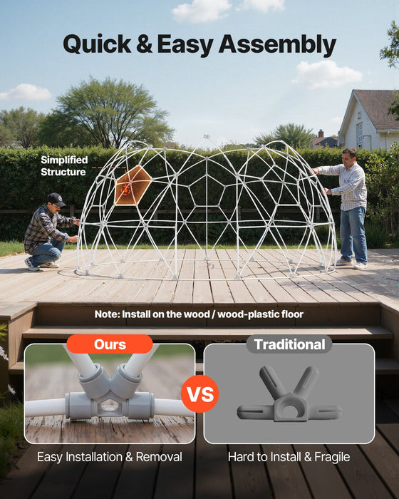 Garden Dome Tent, 2.9 x 1.75 m Outdoor Clear Bubble Tent for 2-4 Person, Weatherproof Geodesic Dome Greenhouse with Window, PVC Igloo Tents for Backyard Patios Camping Party Wedding