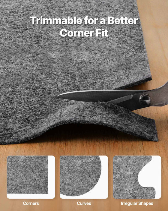Rug Pad 2.44 x 3.05 m, Non-slip Carpet Area Pad, Rug Mat Padding with Dual Surface Felt Cushion & Rubber Gripper, Hardwood Floor Protection for All Floors, Finishes, Keeps Carpets in Place